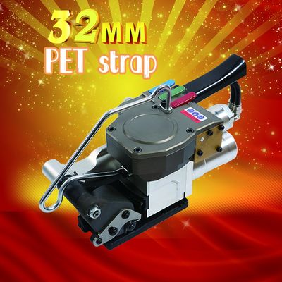 Buy 6000N Tension Force Handheld Pneumatic Polyester Strapping Tool Wrapping Machine For 32mm PET Welding Banding Packaging Balers online manufacture