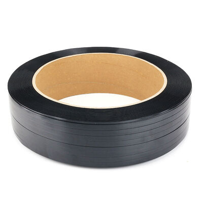 buy Black Color PET Strapping Roll with Strong Tensile Strength and Low Elongation for Secure Packaging online manufacture